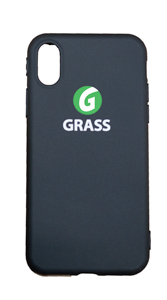 Чехол для Iphone X (черный) с логотипом GraSS